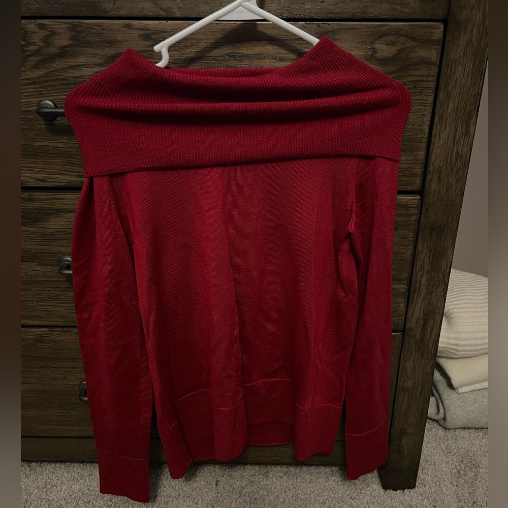 Talbots red off the shoulder sweater
